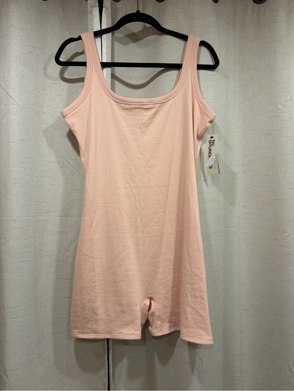 No Boundaries Stretch Tank Romper - Light Pink